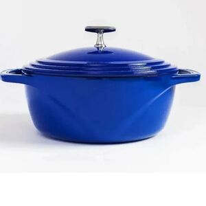 Lodge USA Enamel Cast Iron 6QT Dutch Oven- Smooth Sailing Blue